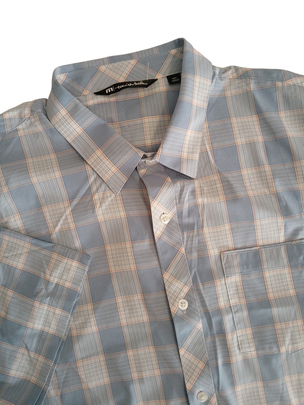 Travis Mathew Button Up Performance Golf Blue Short Sleeve Mens XXL